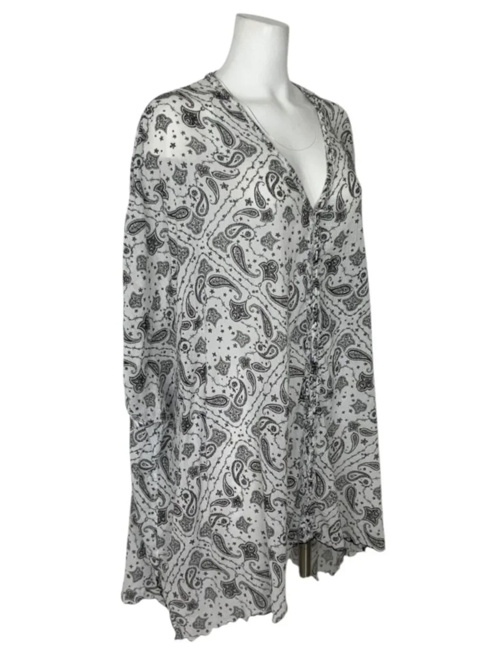 Zadig & Voltaire Raba Print Tunic Dress Swim Cover Up M Paisley Oversized